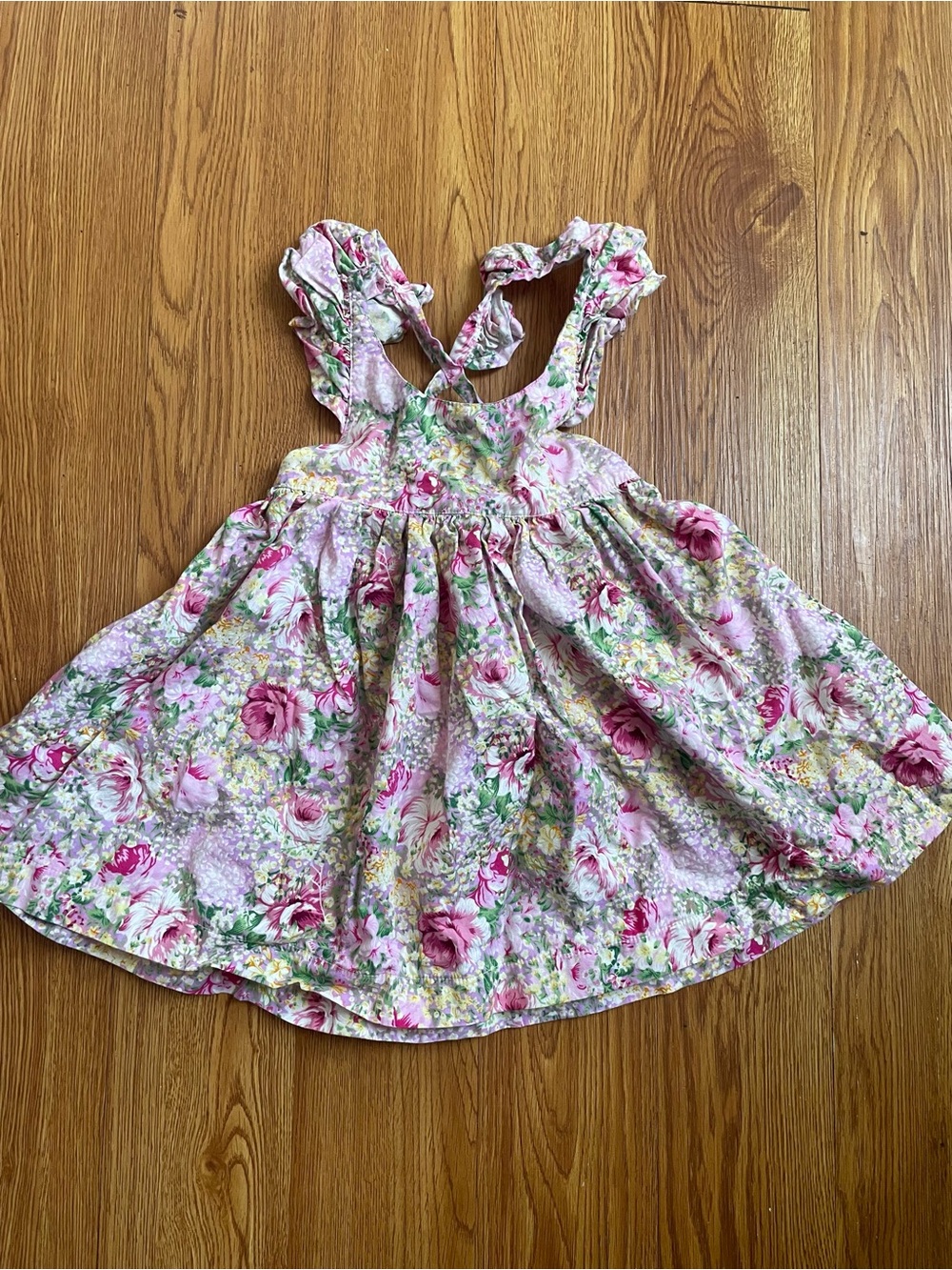Lacey Lane  Floral Toddler Dress with Pink Sneakers